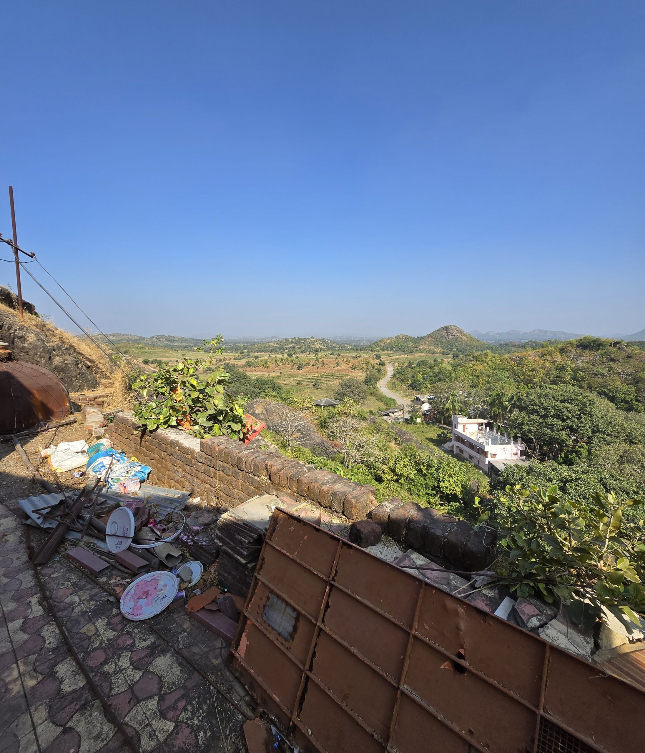 Peaceful green landscape viewed after leaving the Kadia Dungar cave temple