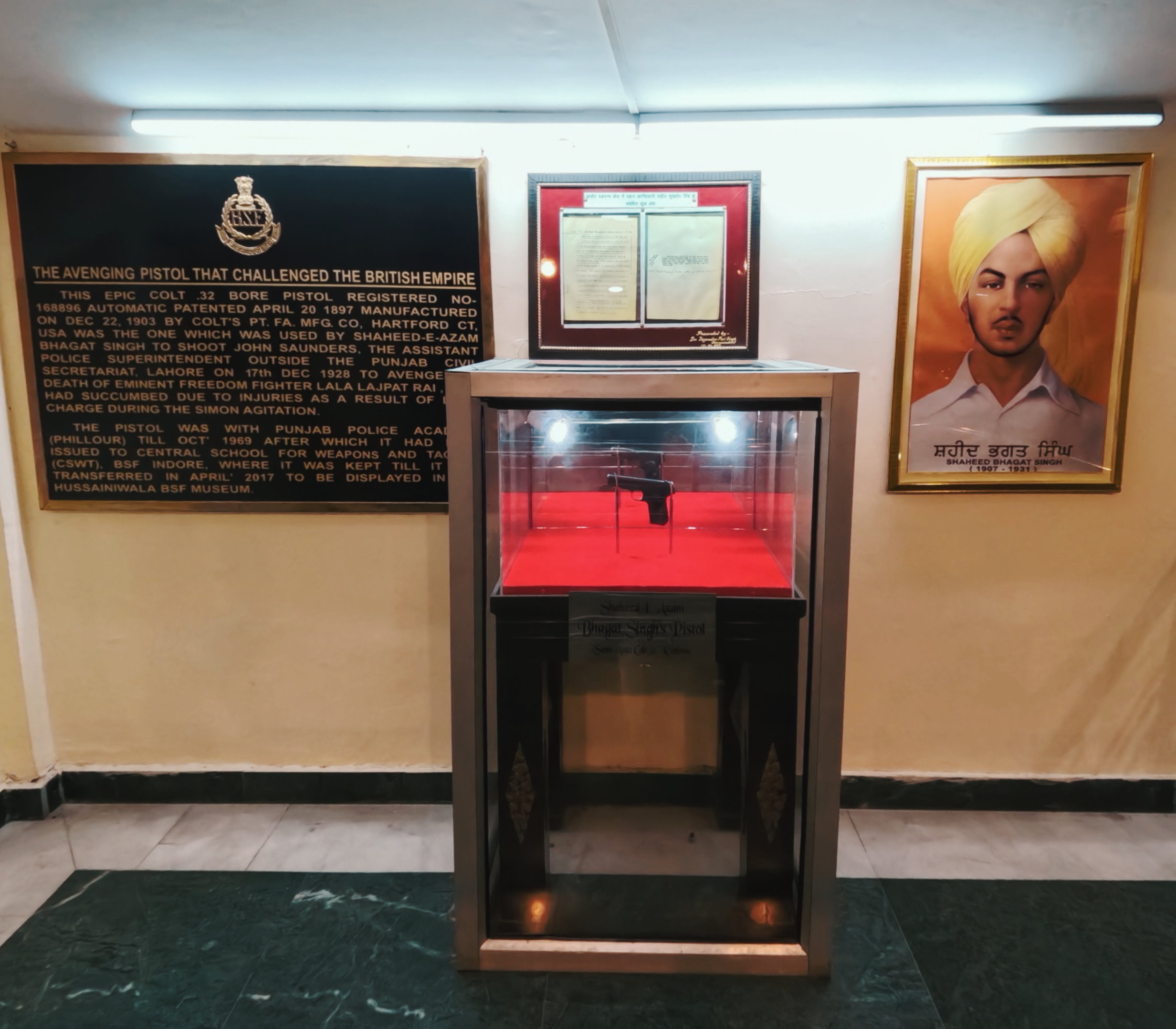 Historical museum display at Hussainiwala