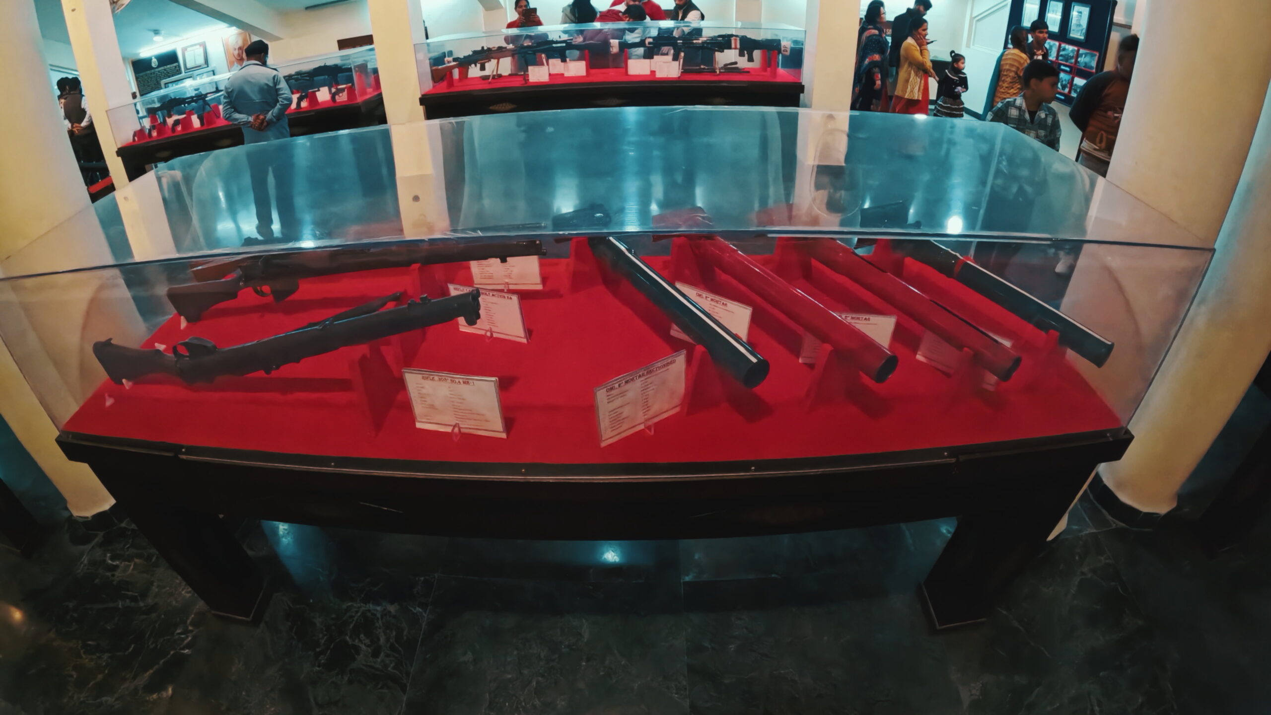 Display inside the museum at the Hussainiwala border complex